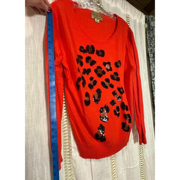 Wildfox White Label Oversized Sweater Red Sequin Angora Taylor Swift Soft - Picture 8 of 14